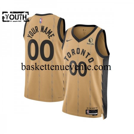Maillot Basket Toronto Raptors Personnalisé 2023-2024 Nike City Edition Brown Swingman - Enfant